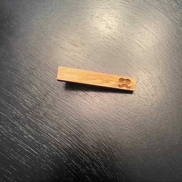 Mens Tie Clip Wooden Mustache Sunglasses Imprint - Picture 4 of 6